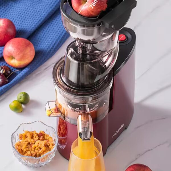 Slow juicer juice separation system