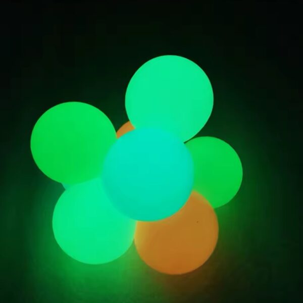 Glow in the dark adhesive wall balls