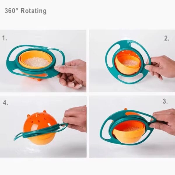 Universal 3D rotating bowl